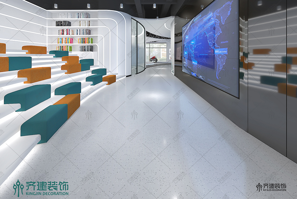 上海湯泉國際大廈辦公室數字展廳裝修設計效果圖