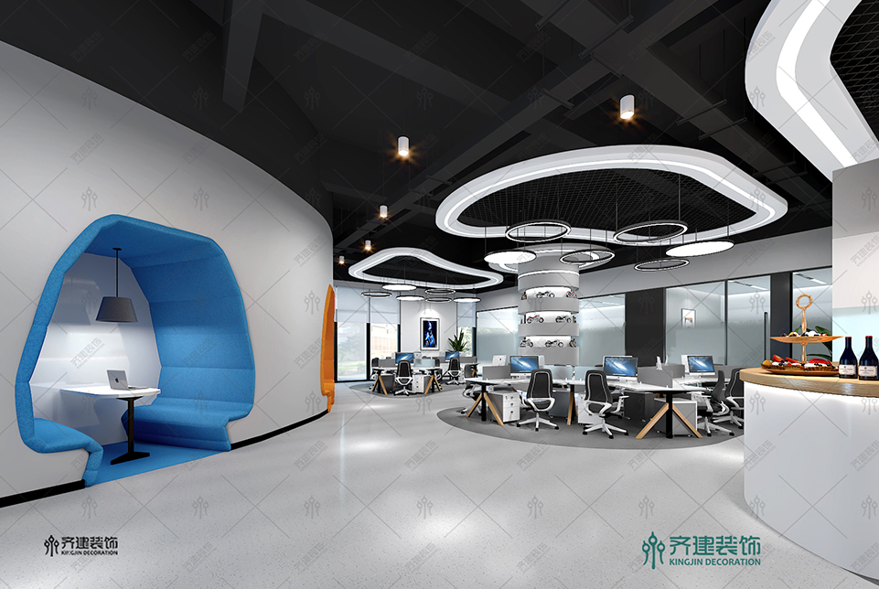 上海湯泉國際大廈開放辦公區走廊裝修設計效果圖