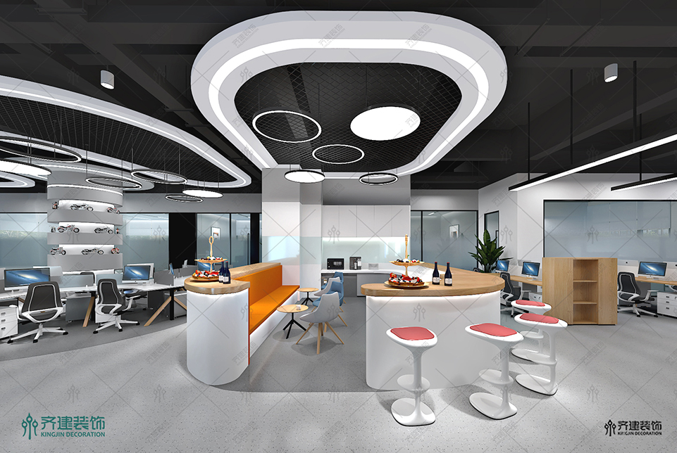 上海湯泉國際大廈辦公茶水吧臺裝修設計效果圖