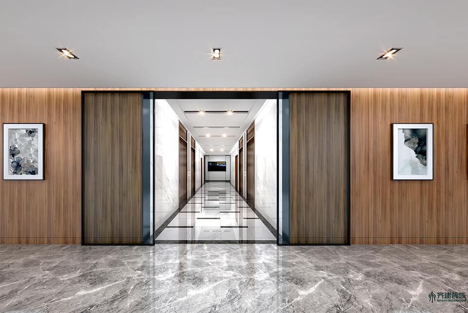 上海海螺集團辦公室前廳過道裝修設計效果圖